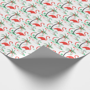 Red Christmas Flamingo wrapping paper