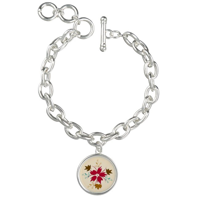 Red Christmas Flower Charm Bracelet (Product)