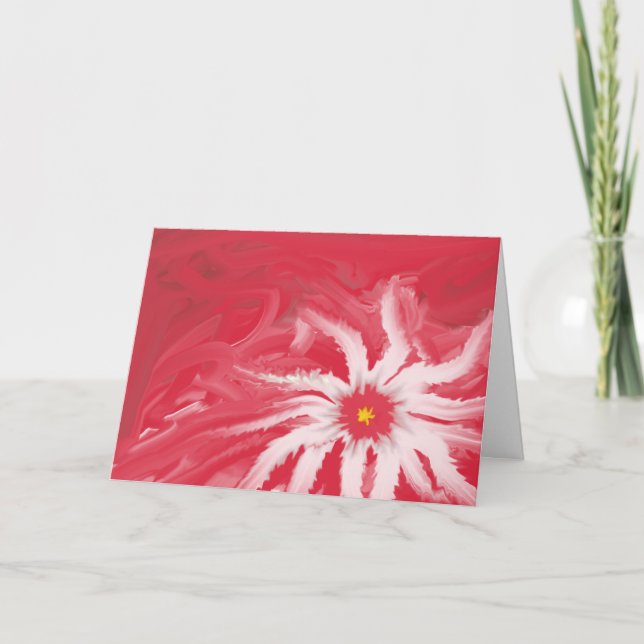 Red Christmas Flower Holiday Card (Front)