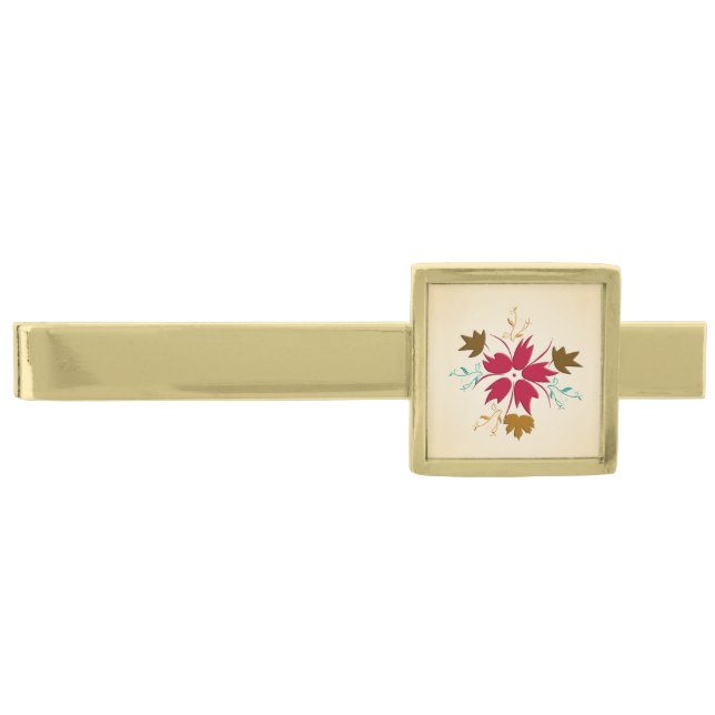 Red Christmas Flower Tie Bar (Front)