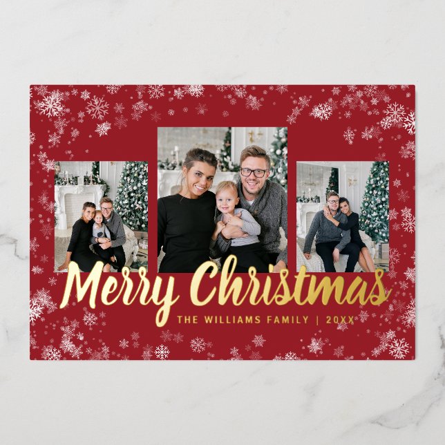 Red Christmas Foil Holiday Card (Front)