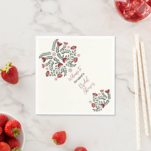 Red Christmas Folk Art Floral Napkins