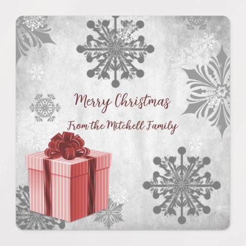 Red Christmas Gift Holiday Baking Labels
