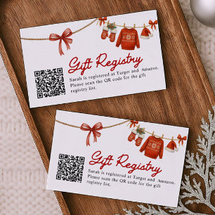 Red Christmas Gift QR Code Registry Card