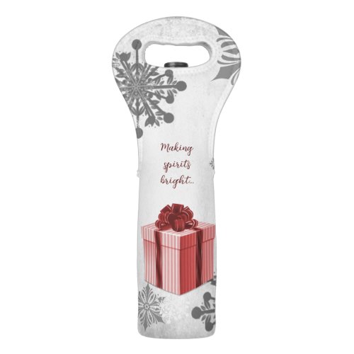 Red Christmas Gift Wine Tote