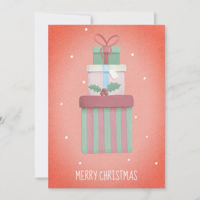Red Christmas Gifts Merry Christmas Non Photo Holiday Card (Front)