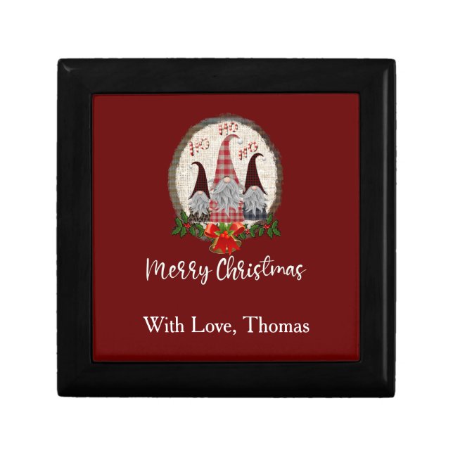 Red Christmas Gnomes Trendy Elves  Gift Box (Front)