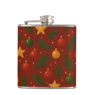 Red Christmas Hip Flask – Classic Holiday Gift 