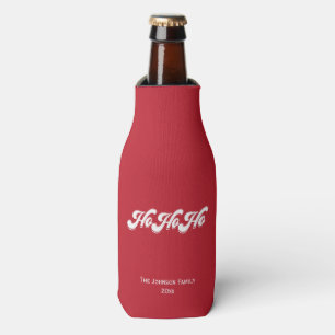 Red Christmas Ho Ho Ho Bottle Cooler