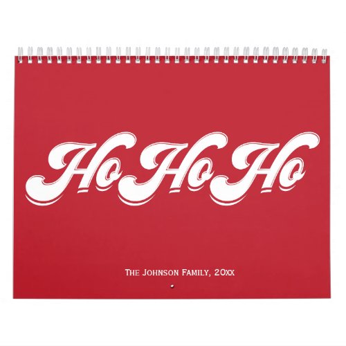 Red Christmas Ho Ho Ho Calendar