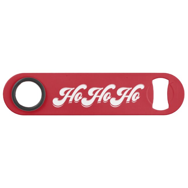 Red Christmas Ho Ho Ho Speed Bottle Opener (Front (Horizontal))