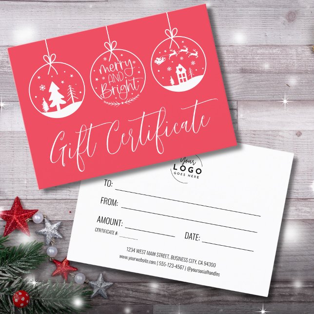 Red Christmas Holiday Business Gift Certificate (Red Christmas Holiday Business Gift Certificate)