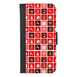 Red Christmas Holiday Cute Tree Reindeer iPhone 8/7 Wallet Case
