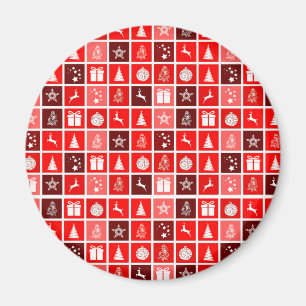 Red Christmas Holiday Cute Tree Reindeer Magnet