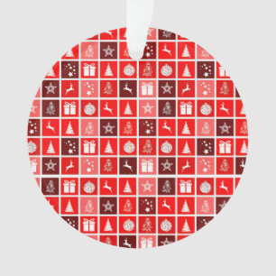 Red Christmas Holiday Cute Tree Reindeer Ornament