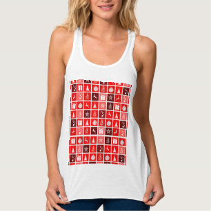Red Christmas Holiday Cute Tree Reindeer Tank Top
