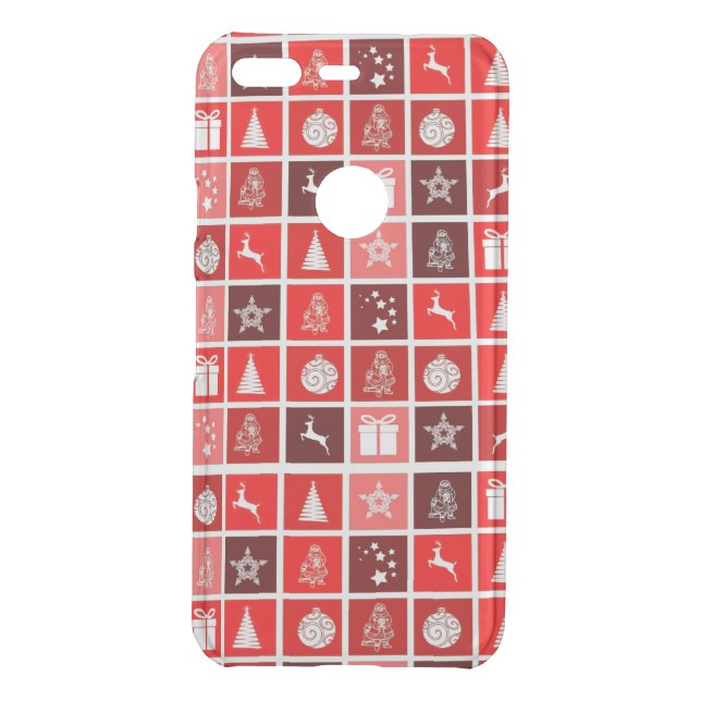 Red Christmas Holiday Cute Tree Reindeer  Uncommon Google Pixel Case (Back)