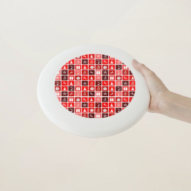Red Christmas Holiday Cute Tree Reindeer  Wham-O Frisbee (In Hand)