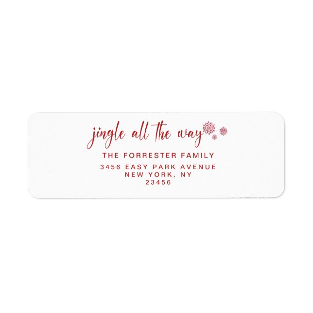 Red Christmas Holiday Jingle All The Way Label (Front)