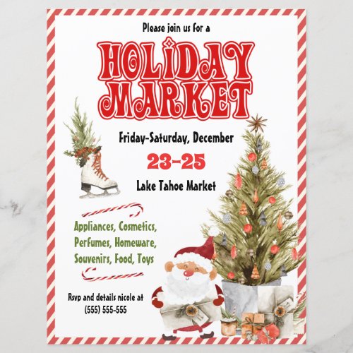 Red Christmas Holiday Market Invitation