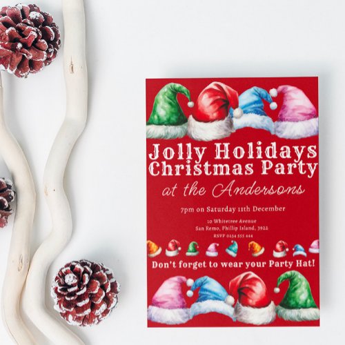 Red Christmas Holiday Party Invitation