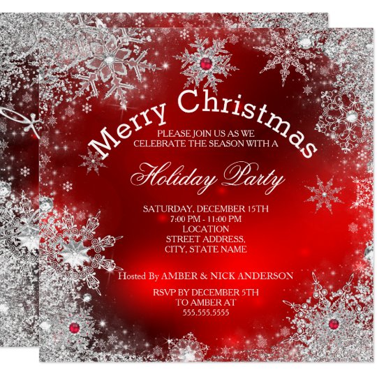 Red Christmas Holiday Party Winter Wonderland Invitation | Zazzle.com