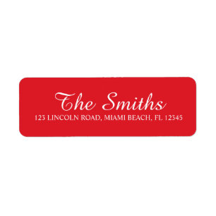 Red Christmas Holiday Return Address Label