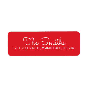 Red Christmas Holiday Return Address Label