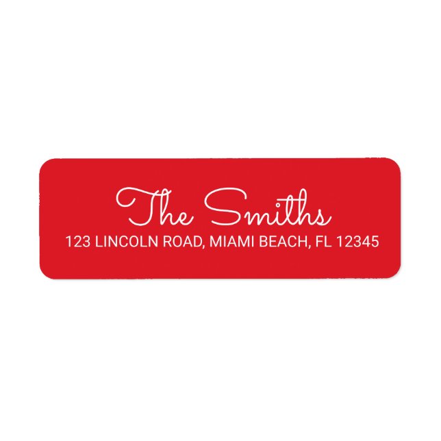 Red Christmas Holiday Return Address Label (Front)