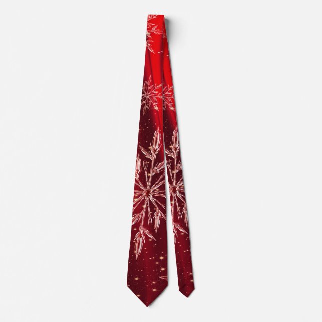 Red christmas holidays neck tie (Front)
