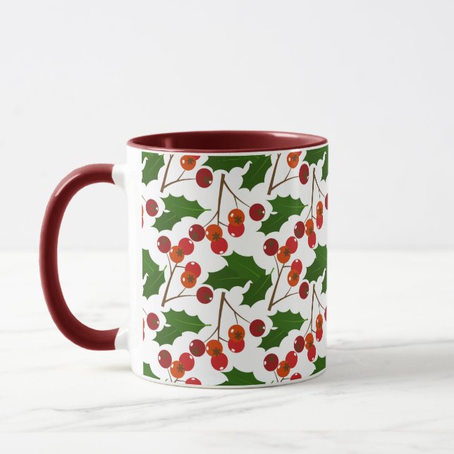Red Christmas Holly Berries | Holidays Mug (Left)