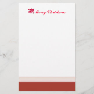 Red Christmas Holly Leaf Stationery