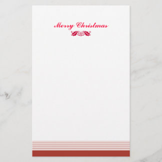 Red Christmas Holly Leaves Stationery