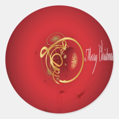 Red Christmas Jingle Bells Have a Blessed Nice Day Classic Round Sticker