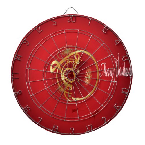Red Christmas Jingle Bells Have a Blessed Nice Day Dart Board