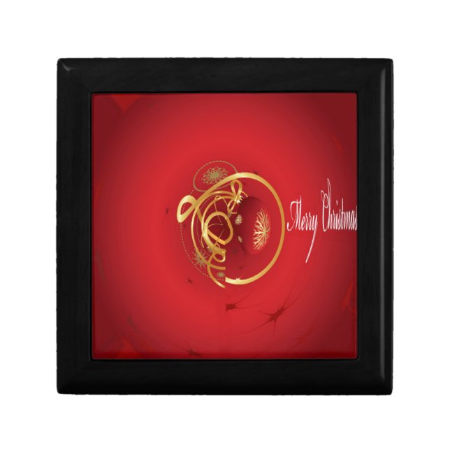 Red Christmas Jingle Bells Have a Blessed Nice Day Jewelry Box (Front)