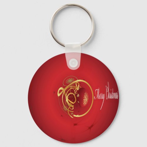 Red Christmas Jingle Bells Have a Blessed Nice Day Keychain