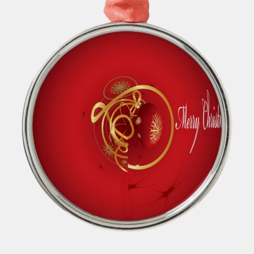 Red Christmas Jingle Bells Have a Blessed Nice Day Metal Ornament