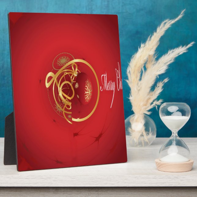 Red Christmas Jingle Bells Have a Blessed Nice Day Plaque (Side)