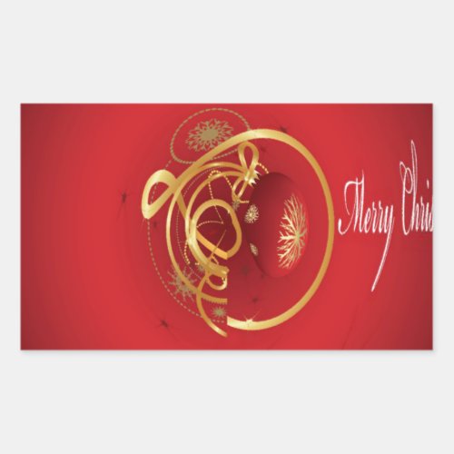 Red Christmas Jingle Bells Have a Blessed Nice Day Rectangular Sticker