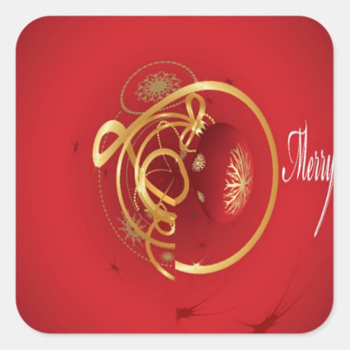 Red Christmas Jingle Bells Have a Blessed Nice Day Square Sticker