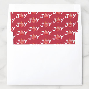 Red Christmas Joy Envelope Liner