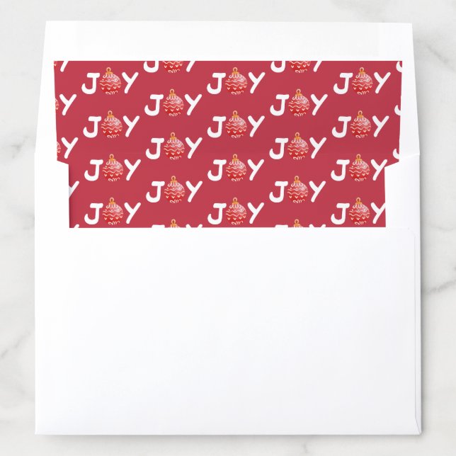 Red Christmas Joy Envelope Liner (In Envelope)