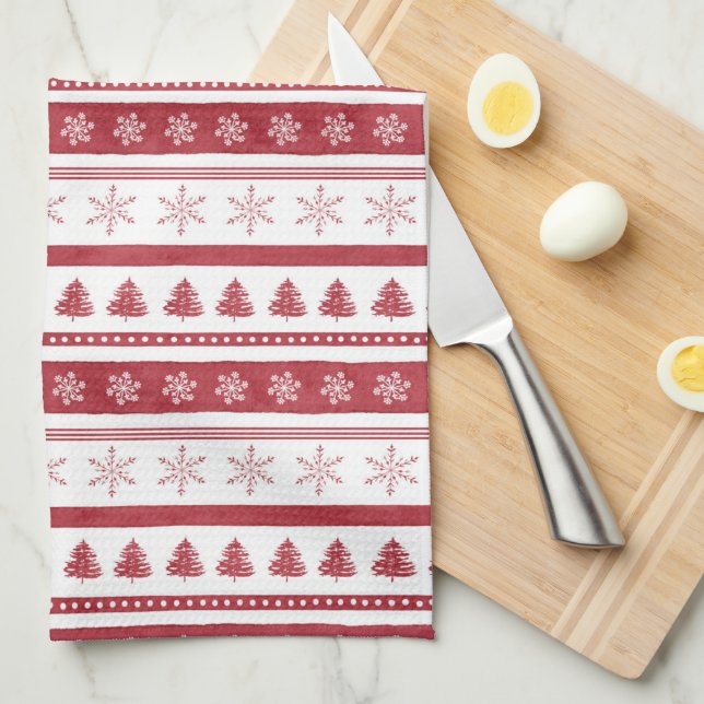 Red Christmas - Kitchen Towels (Quarter Fold)