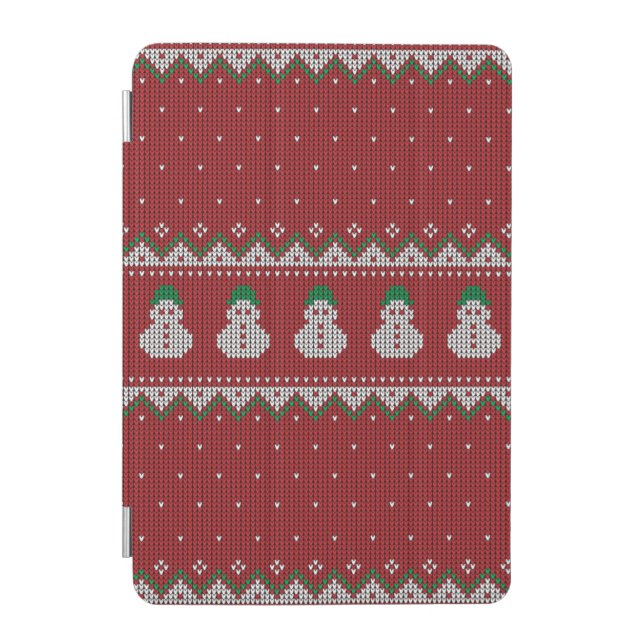 Red Christmas Knit Apple Pattern | Winter Holiday  iPad Mini Cover (Front)