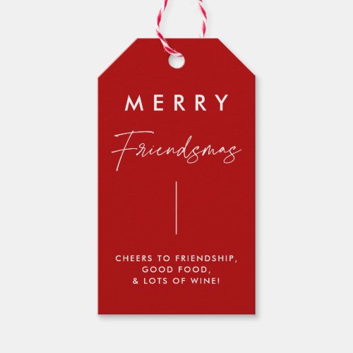 Red Christmas Merry Friendsmas Party Favors Gift Tags