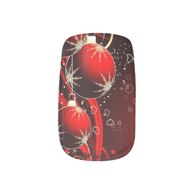 Red Christmas Minx Nail Wraps (Right Thumb)