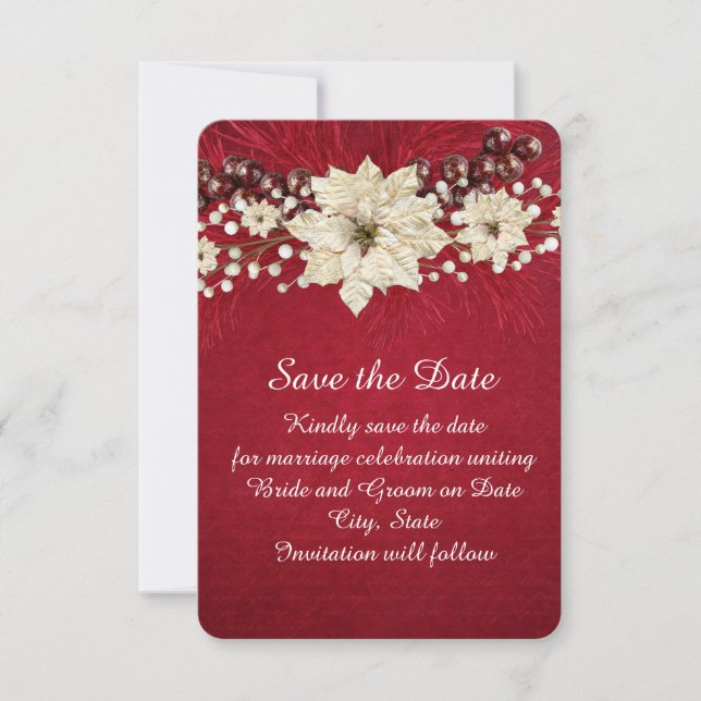 Red Christmas Miracle Save the date (Front)
