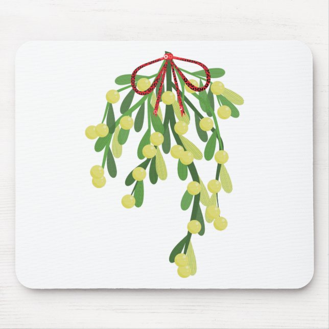 red christmas mistletoe mouse pad (Front)