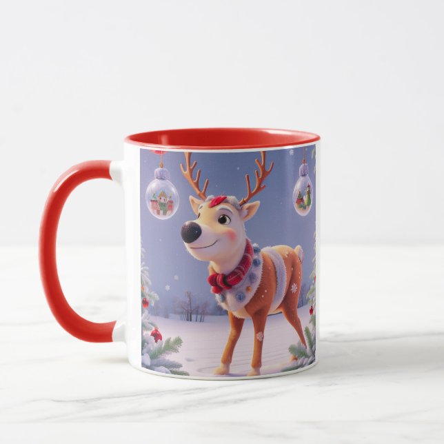 Red Christmas Mugs - Enigmatic Winter (Left)